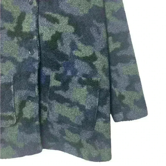 Susan Graver Weekend Camo Reversable Polar Fleece Pockets Jacket Coat  L - Picture 3 of 6